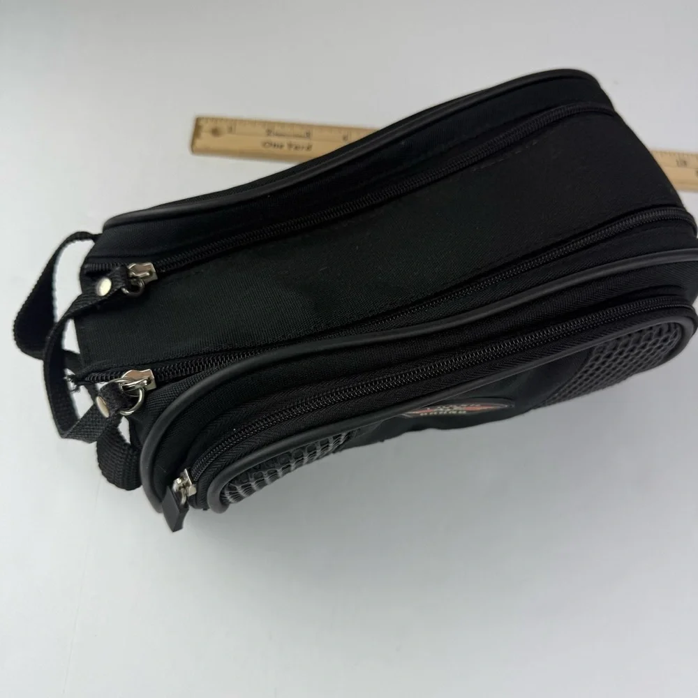 Fossil Mens Black Toiletry Bag Cosmetics Canvas Double Zipper